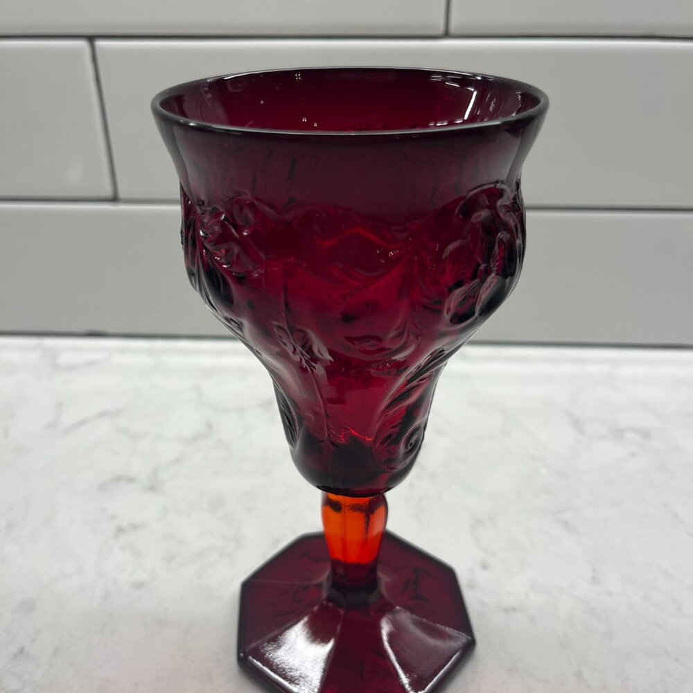 Water Goblet Rock Crystal Clear by McKee, 6 3/8"h